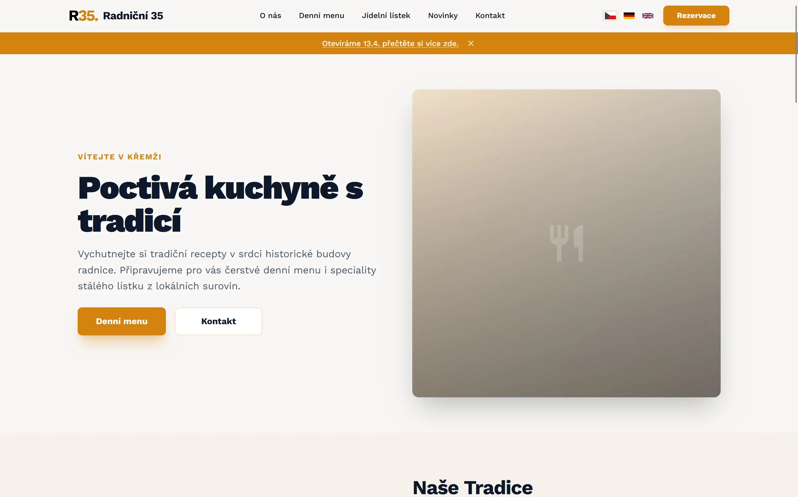 Screenshot webu Radniční 35