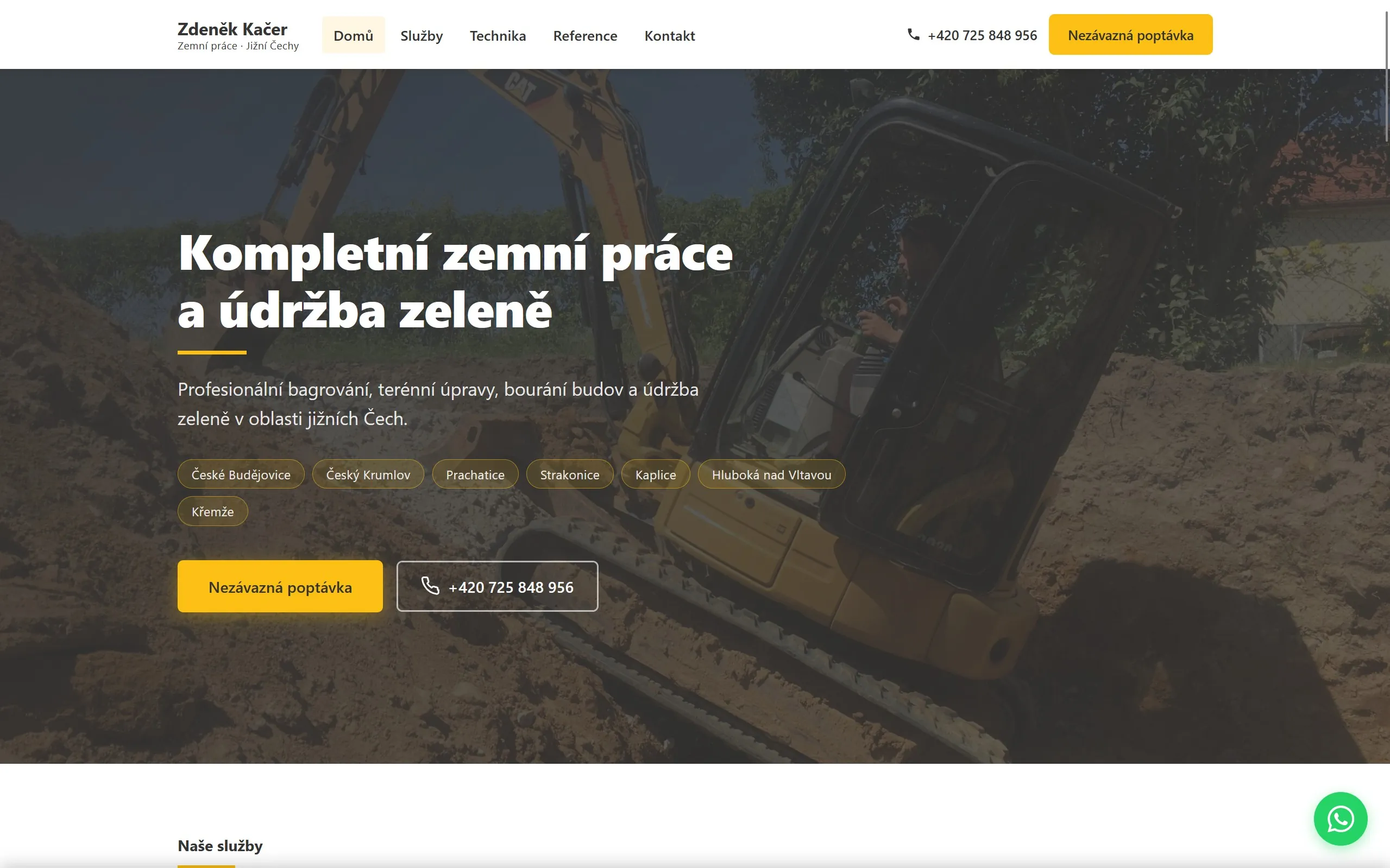 Screenshot webu Zdeněk Kačer